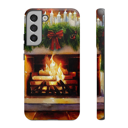 Candles on the Hearth Decorated for Christmas - Impact Resistant Phone Case Samsung Galaxy S22 Plus Matte